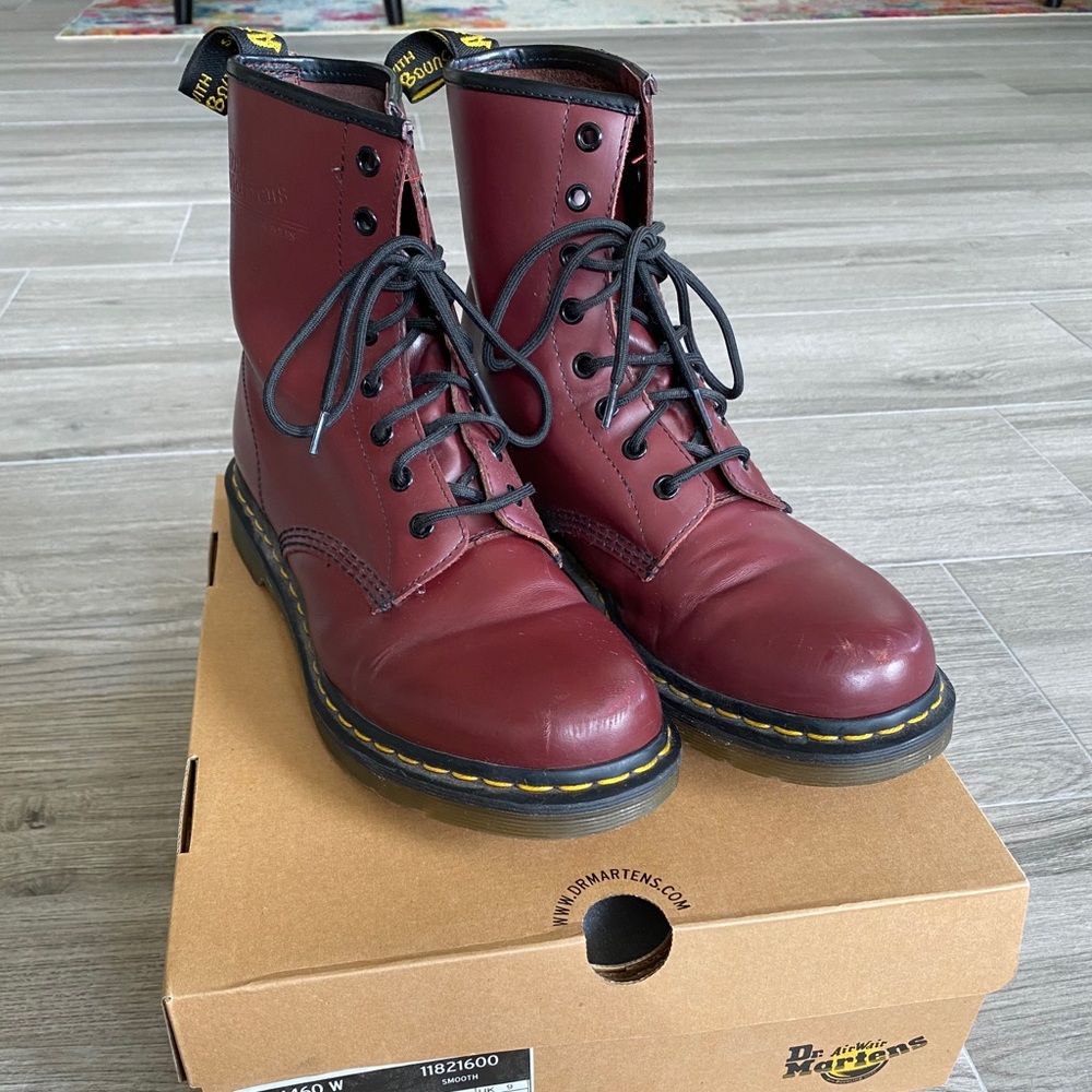 Doc Martens 1460 Cherry Red Boots with box